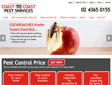 Tablet Screenshot of coasttocoastpest.com.au